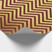 Burgund Red Gold Streifen Lines Zig Zag Zickzack Geschenkpapier (Ecke)