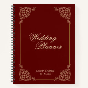 Burgund Red Islamic Muslim Wedanner Notizblock