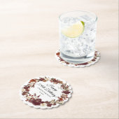 Burgund Red Mauve Herbst Blume 100. Geburtstag Untersetzer (Vor Ort)