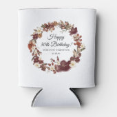 Burgund Red Mauve Herbst Blume 30. Geburtstag Dosenkühler (Vorderseite)