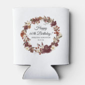 Burgund Red Mauve Herbst Blume 60. Geburtstag Dosenkühler (Rückseite)