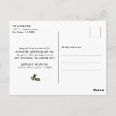 Burgund Red Modern Botanischer 3 Foto Urlaub Postkarte (Rückseite)