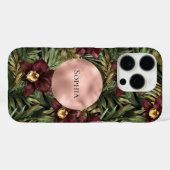 Burgund Red Orchid Tropical Rose Gold Glam Case-Mate iPhone Hülle (Rückseite (Horizontal))