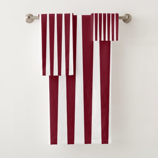 Burgund Red Pleat Triangle Design Handtuch Badhandtuch Set (Insitu)