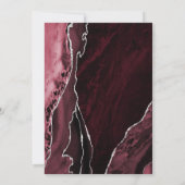 Burgund Red Silver Agate 21. Geburtstag Einladung (Rückseite)