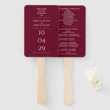 Burgund Red Special Date Wedding Programm