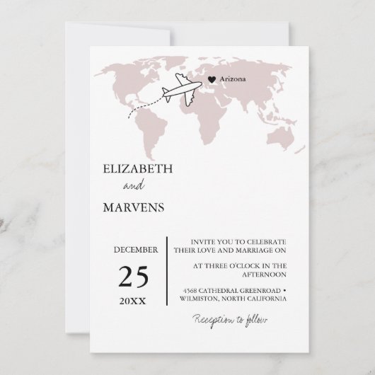 Burgund Reiseziel in einer Hochzeit Einladung (Vorderseite)