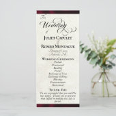 Burgund-Ribbon-Hochzeitsprogramm Programm (Stehend Vorderseite)