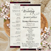 Burgund-Ribbon-Hochzeitsprogramm Programm