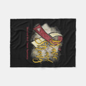 Burgund Ribbon tapfer und stark Kopf Nackenkrebs Fleecedecke (Vorderseite (Horizontal))