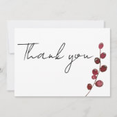 Burgund rosa Aquarellbeeren florale Danke Einladung (Vorderseite)