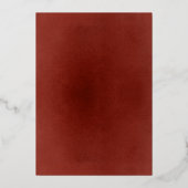 Burgund Rosa Blume Boho Navy Blue Wedding Folieneinladung (Rückseite)