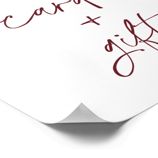 Burgund Rosa Blume Karten und Geschenke Zeichen Poster (Ecke)