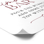 Burgund Rosa Blume Mimosa Bar Dusche Zeichen Poster (Ecke)