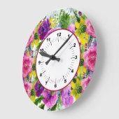 Burgund Rosa Blumengarten Hochzeit neu geplant Große Wanduhr (Winkel)