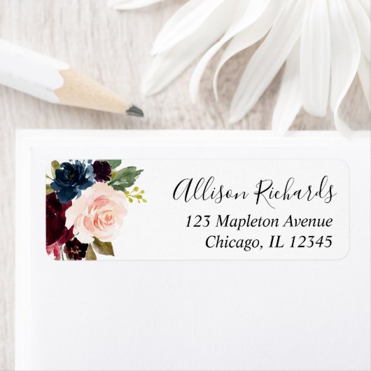 Burgund Rosa blütenblaue Aquarelltöne (Insitu)