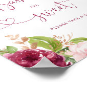 Burgund Rosa Blütenblüte Babys sind süß Poster (Ecke)