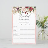 Burgund Rosa Blütenblüte Bridal Scattergories (Stehend Vorderseite)