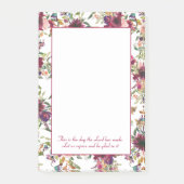 Burgund Rosa Christliche Blütenverse Post-it Klebezettel (Vorderseite)