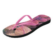 Burgund, Rosa, Creme-Blätter Badesandalen (Schrägansicht)