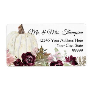 Burgund Rosa Floral Weiße Pumpkin Rückgabe