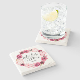 Burgund & Rosa Floraler Kranz Mutter des Bräutigam Steinuntersetzer