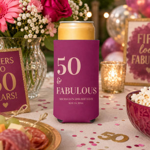 Burgund Rosa Geburtstag 50 und Fantastisch Selters Dosenkühler