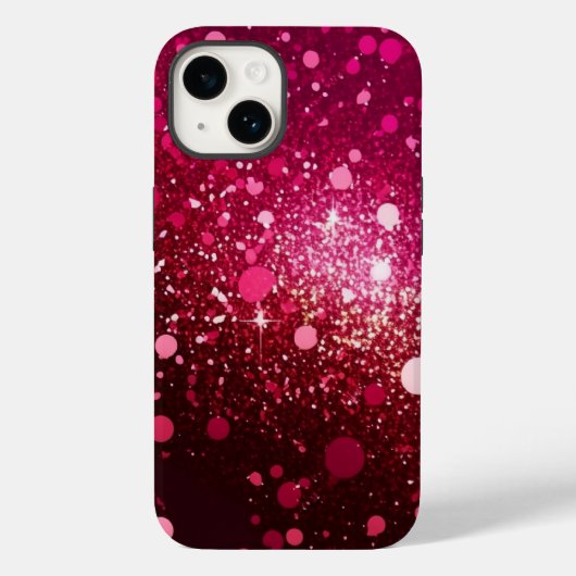 Burgund Rosa Glitzer iPhone Mate Tough Case (Rückseite)