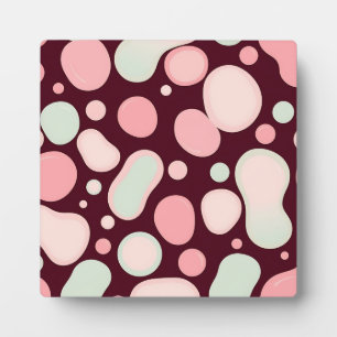 Burgund-Rosa-Mint-Organische Blob-Muster-Abstrakt Fotoplatte