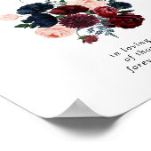 Burgund rosa Navy Bloral Diese Kerze Burns Zeichen Poster (Ecke)