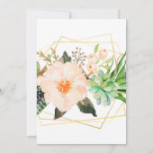 Burgund Rosa Pfirsich Gold Floral Boho Hochzeit Einladung (Rückseite)