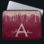 Burgund Rosa Rose Gold Glitzer Sparkone Monogramm Laptopschutzhülle<br><div class="desc">Burgund und Pink - Rose Gold Imitats Dripping Modern and Elegant Girly Glitzer and Sparkle Elegant Monogram Case. Dieser Fall kann so angepasst werden,  dass er Ihren Anfangs- und Vornamen enthält.</div>