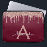 Burgund Rosa Rose Gold Glitzer Sparkone Monogramm Laptopschutzhülle<br><div class="desc">Burgund und Pink - Rose Gold Imitats Dripping Modern and Elegant Girly Glitzer and Sparkle Elegant Monogram Case. Dieser Fall kann so angepasst werden,  dass er Ihren Anfangs- und Vornamen enthält.</div>