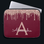 Burgund Rosa Rose Gold Glitzer Sparkone Monogramm Laptopschutzhülle<br><div class="desc">Burgund und Pink - Rose Gold Imitats Dripping Modern and Elegant Girly Glitzer and Sparkle Elegant Monogram Case. Dieser Fall kann so angepasst werden,  dass er Ihren Anfangs- und Vornamen enthält.</div>