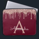 Burgund Rosa Rose Gold Glitzer Sparkone Monogramm Laptopschutzhülle<br><div class="desc">Burgund und Pink - Rose Gold Imitats Dripping Modern and Elegant Girly Glitzer and Sparkle Elegant Monogram Case. Dieser Fall kann so angepasst werden,  dass er Ihren Anfangs- und Vornamen enthält.</div>