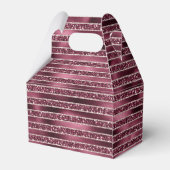 Burgund Rosa Rose Gold Glitzer Streifen Geschenkschachtel (Rückseite)