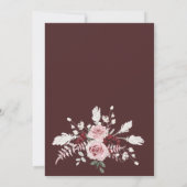 Burgund Rosa Roses Brautparty Einladung (Rückseite)