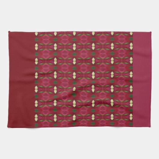 Burgund rosa und grün geschirrtuch (Horizontal)