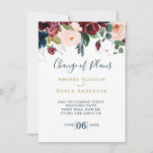 Burgund, Rosa und Midnight Blue Bridal Luncheon I Einladung (Vorderseite)