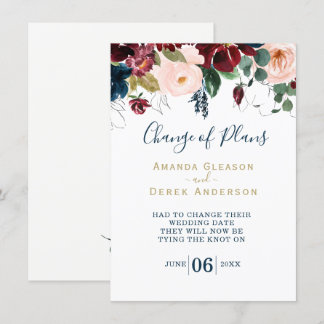 Burgund, Rosa und Midnight Blue Bridal Luncheon I Einladung