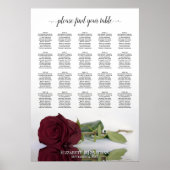 Burgund Rose 20 Tafelchic Hochzeitstabelle Poster (Vorne)