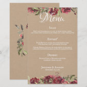 Burgund-Rose-Aquarellfarbenmonogramm (Vorne/Hinten)