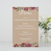 Burgund-Rose-Aquarellfarbenmonogramm (Stehend Vorderseite)