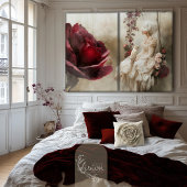Burgund Rose, Beige, Nahe Blume Seidenpapier