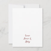 Burgund & Rose Blumenhochzeit Dankeskarte (Rückseite)