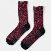 Burgund-Rose Blumenmuster Socken (Links)