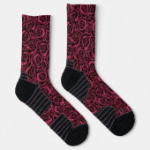 Burgund-Rose Blumenmuster Socken (Rechts)
