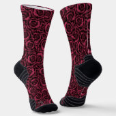 Burgund-Rose Blumenmuster Socken (Gewinkelt)