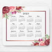 Burgund Rose Blumenzwiebeln Rose Gold 2023 Kalende Mousepad (Vorne)