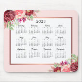 Burgund Rose Blütenrot Rosa 2023 Kalender Mousepad (Vorne)